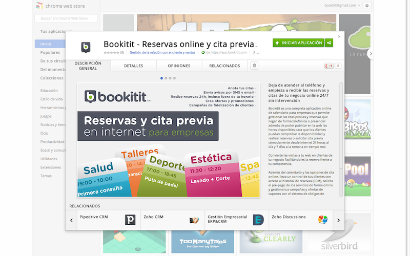 Sistema de reservas online Bookitit en Chrome web store