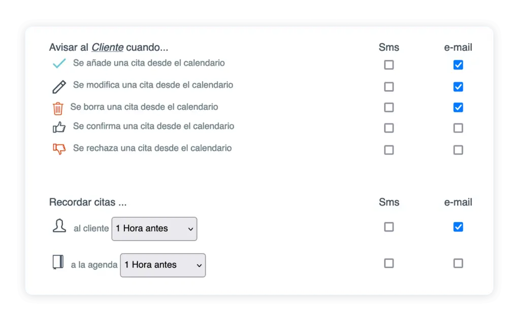 Lembretes automáticos de reservas online