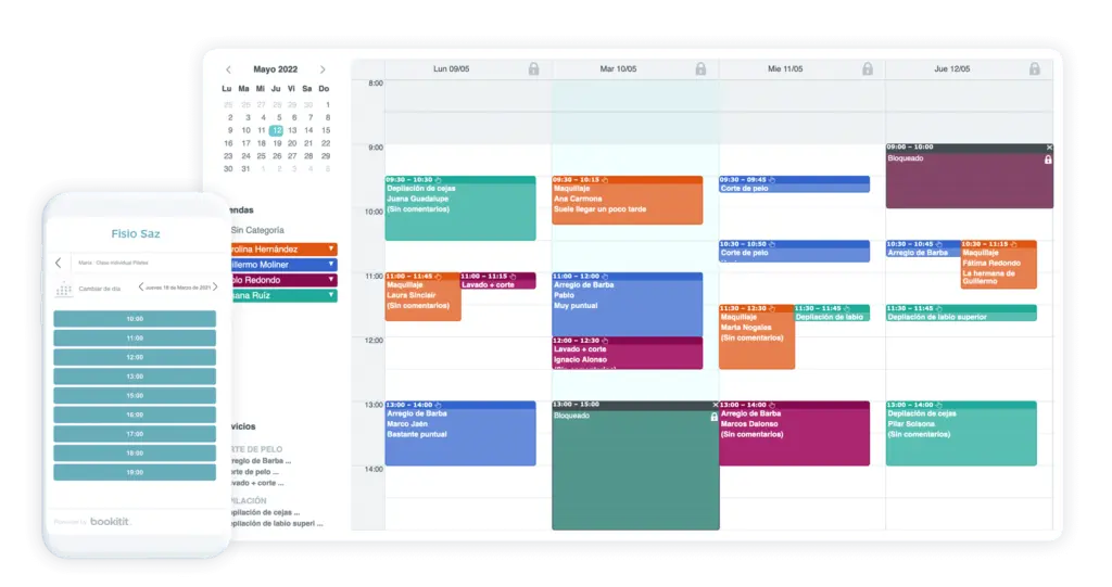Reservas Online organizadas e classificadas no mesmo calendário