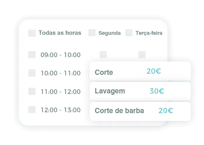 software_reservas_horario. Defina seu horário
