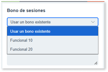 Selección de plantilla de bonos en Bookitit