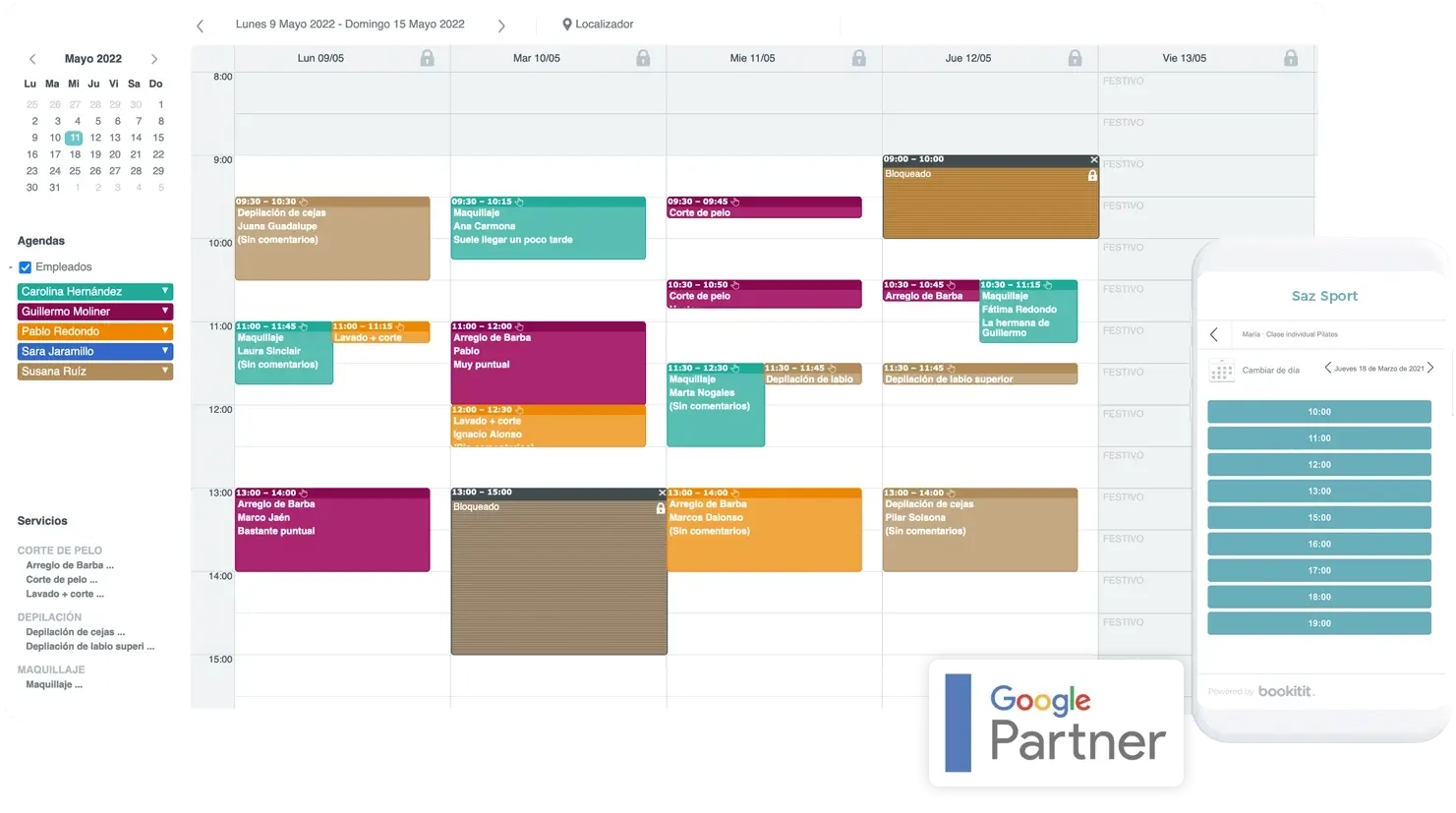 Sistema de reservas online calendario